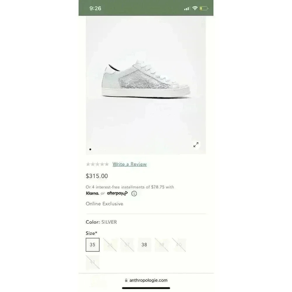 NWT P448 John Fiore Sneakers ANTHRO online exclusive MSRP$315 Sold Out in Sz 39 - Picture 4 of 6